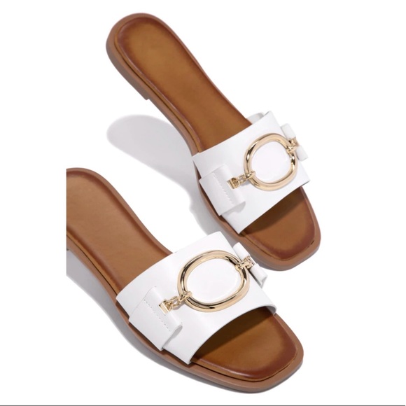 White Gold Detailing Slip On Sandal - Picture 4 of 8